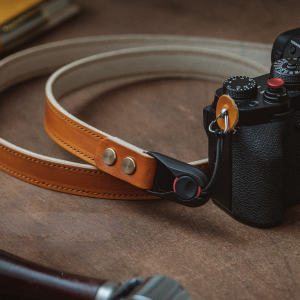 Hand-Dyed Full-Grain Leather Camera Strap for DSLR & Mirrorless – Personalizable