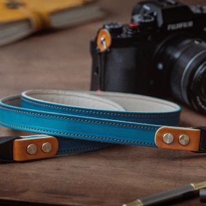 Personalizable Hand-Dyed Full-Grain Leather Camera Strap for DSLR & Mirrorless