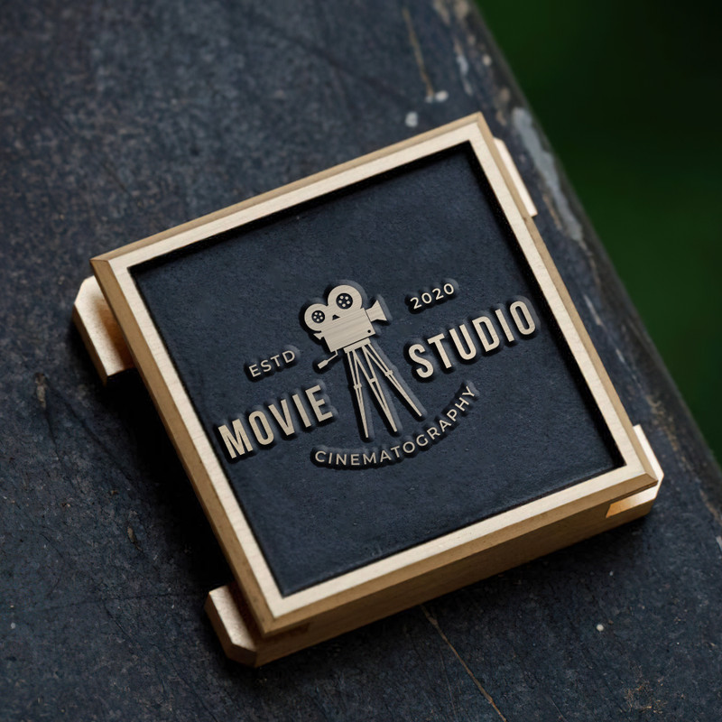 film camera logo cinemagraphy logo moviestudio logo gift for photographer hot shoe cover PE00163