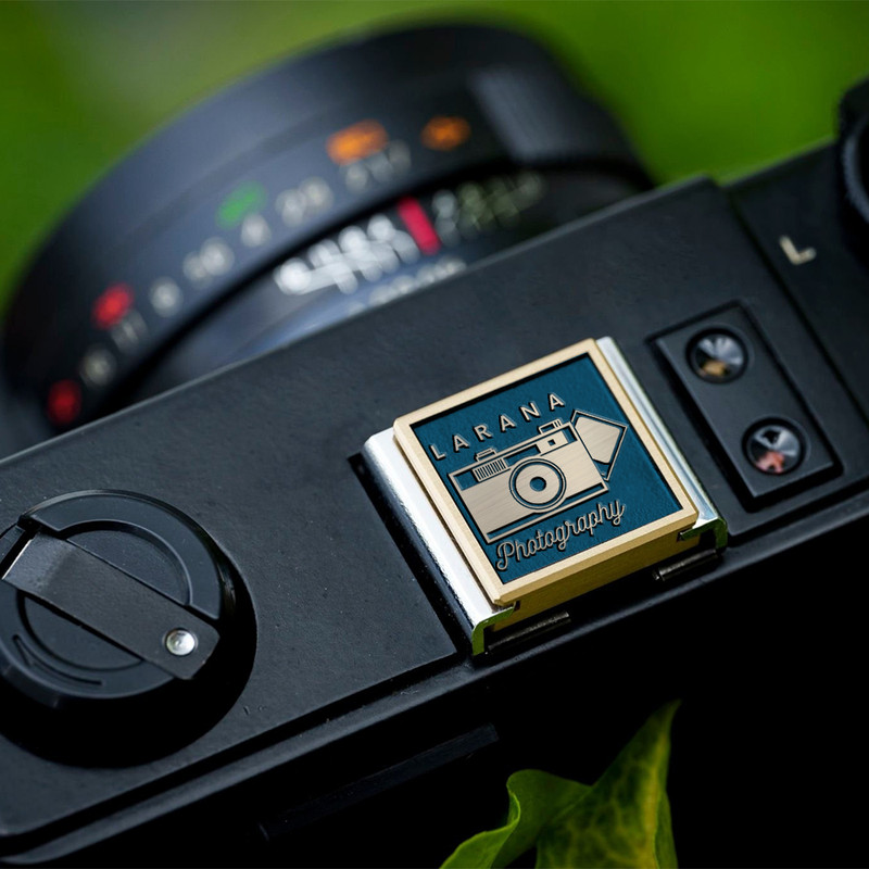 camera icon logo photography logo gift for photographer hot shoe cover PE00182