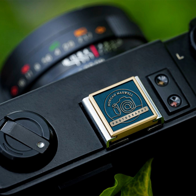 camera icon photography logo gift for photographer hot shoe cover PE00188