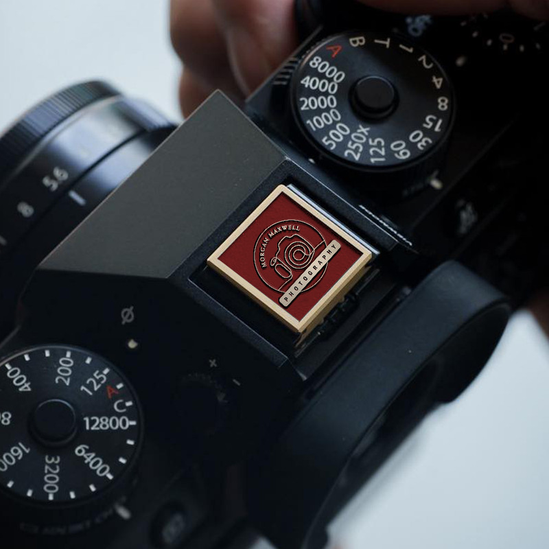 camera icon photography logo gift for photographer hot shoe cover PE00188