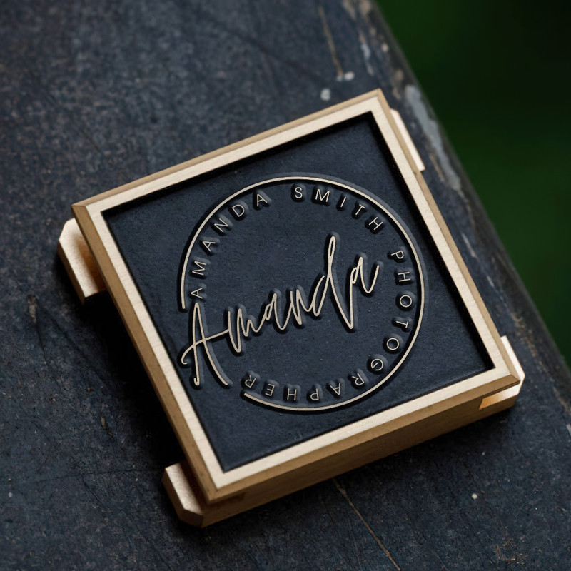 circle photography logo signatura logo gift for photographer hot shoe cover PE00197