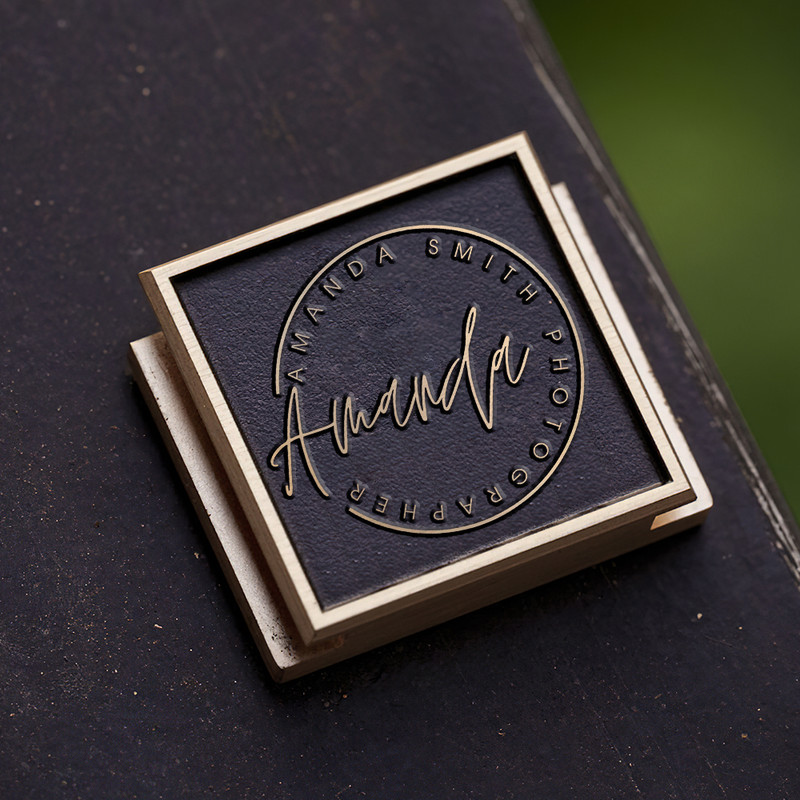 circle photography logo signatura logo gift for photographer hot shoe cover PE00197