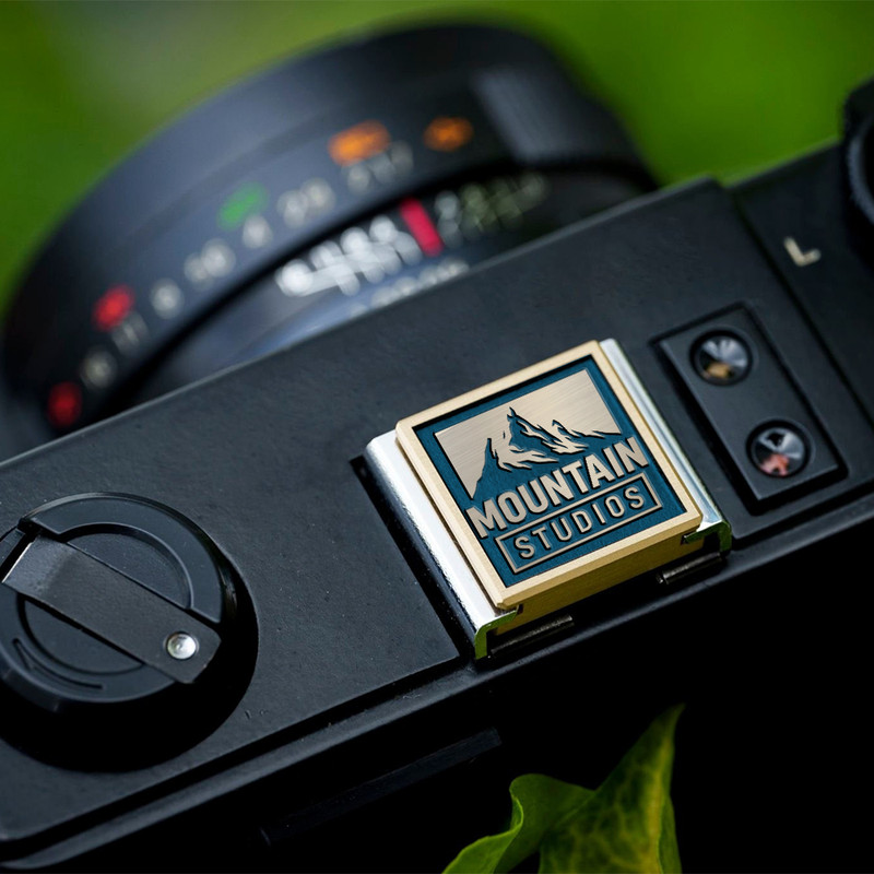 mountain logo nature photography logo adventure photography logo gift for photographer hot shoe cover PE00204