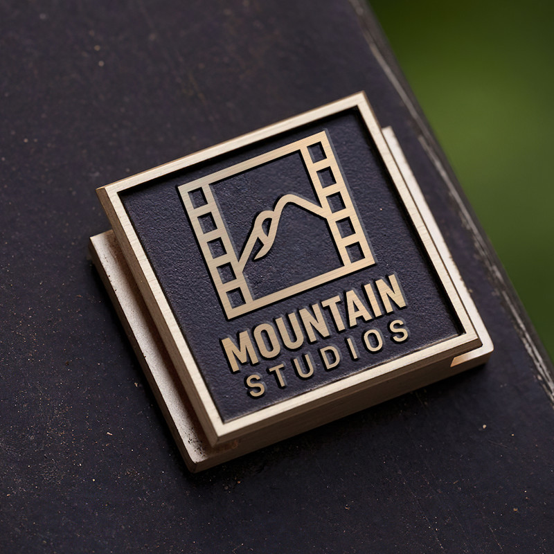 film and mountain logo photography logo photography gift nature photography gift for photographer hot shoe cover PE00205