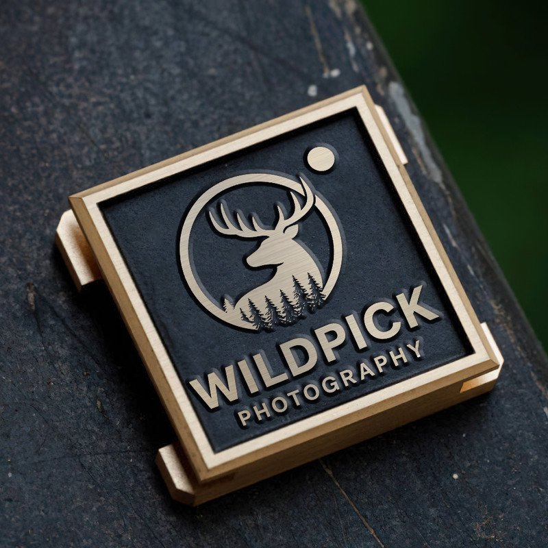 deer icon logo wild life photography logo nature photography logo gift for photographer hot shoe cover PE00206
