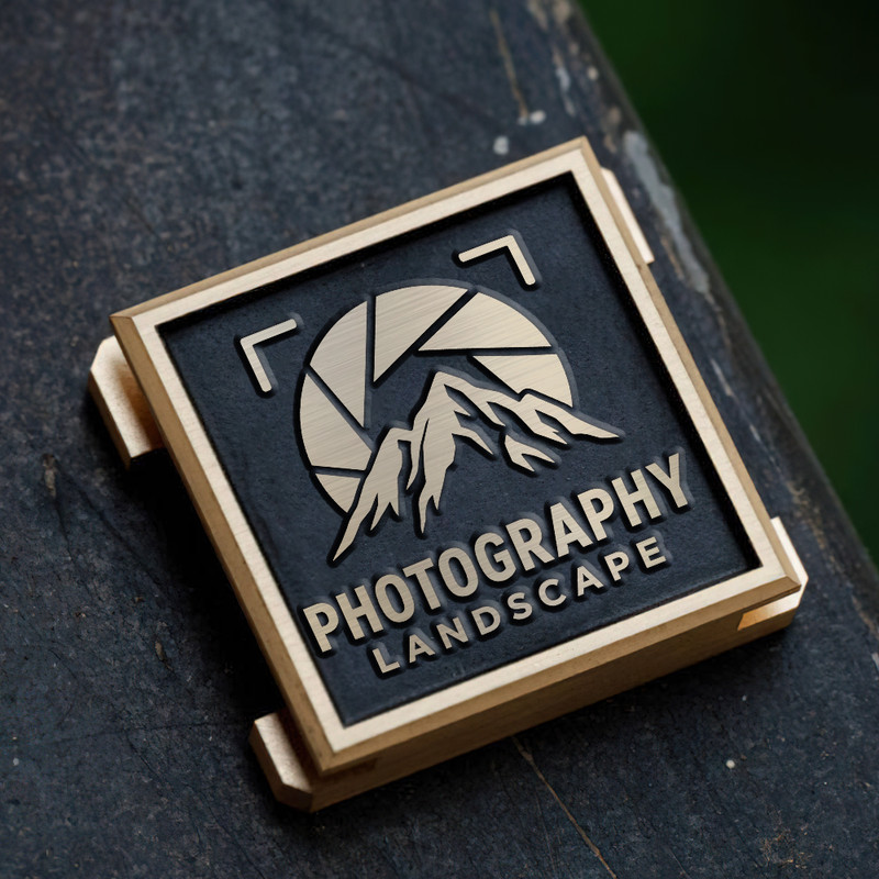 mountain and shutter logo photography logo landscape photography gift for photographer hot shoe cover PE00207