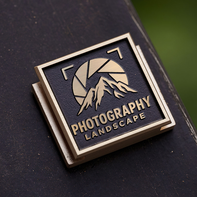 mountain and shutter logo photography logo landscape photography gift for photographer hot shoe cover PE00207