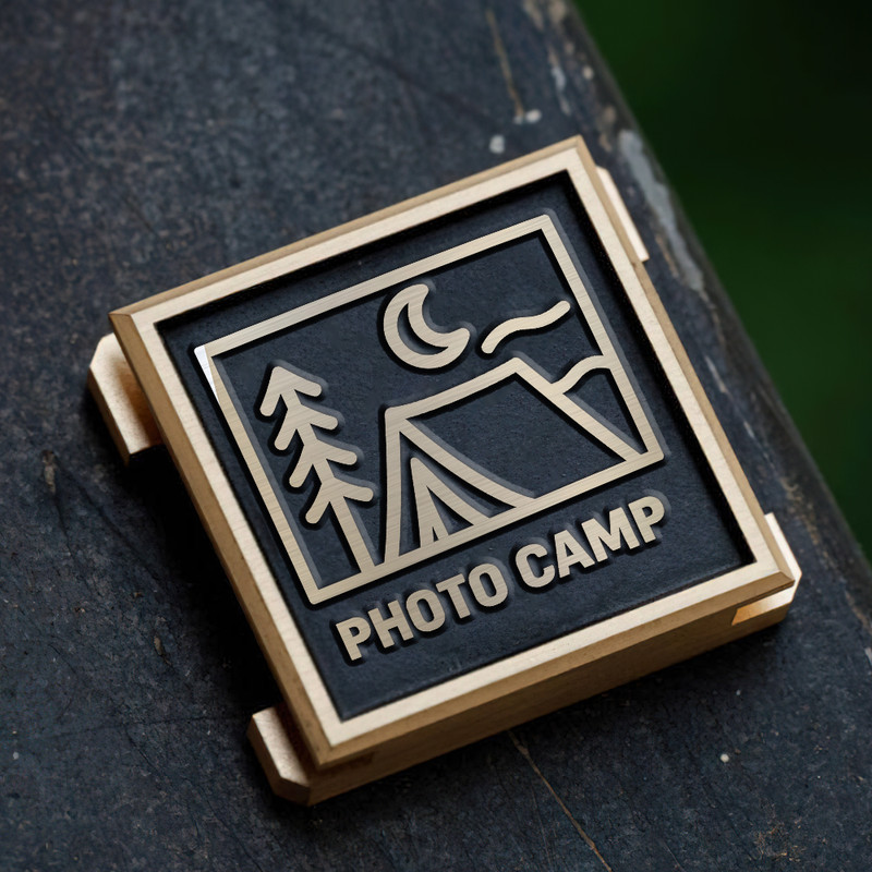 camping icon adventure logo out door photography photo camp studio logo gift for photographer hot shoe cover PE00208