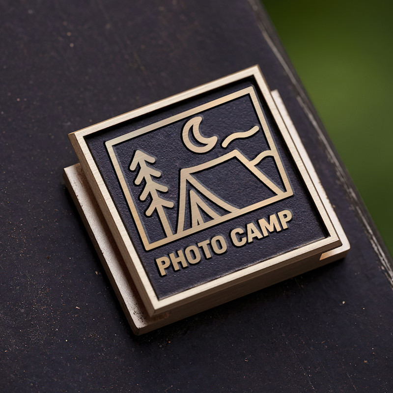 camping icon adventure logo out door photography photo camp studio logo gift for photographer hot shoe cover PE00208