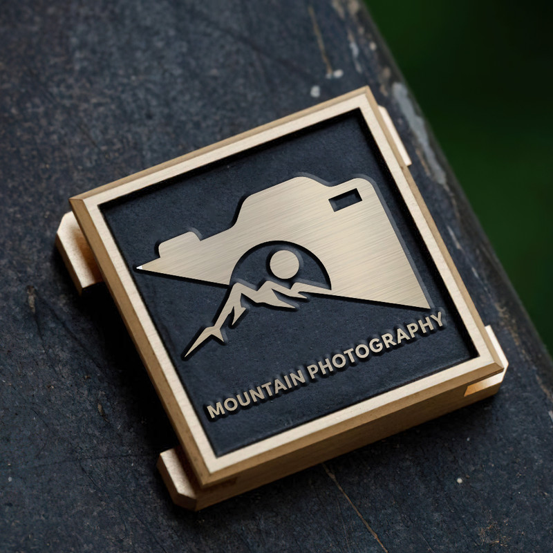 mountain logo nature photography logo adventure photography logo gift for photographer hot shoe cover PE00210