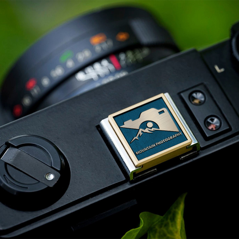 mountain logo nature photography logo adventure photography logo gift for photographer hot shoe cover PE00210
