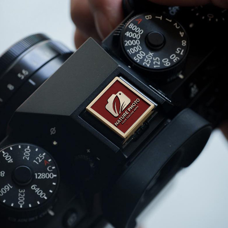 nature photography logo camera leaf icon photography gift gift for photographer hot shoe cover PE00218