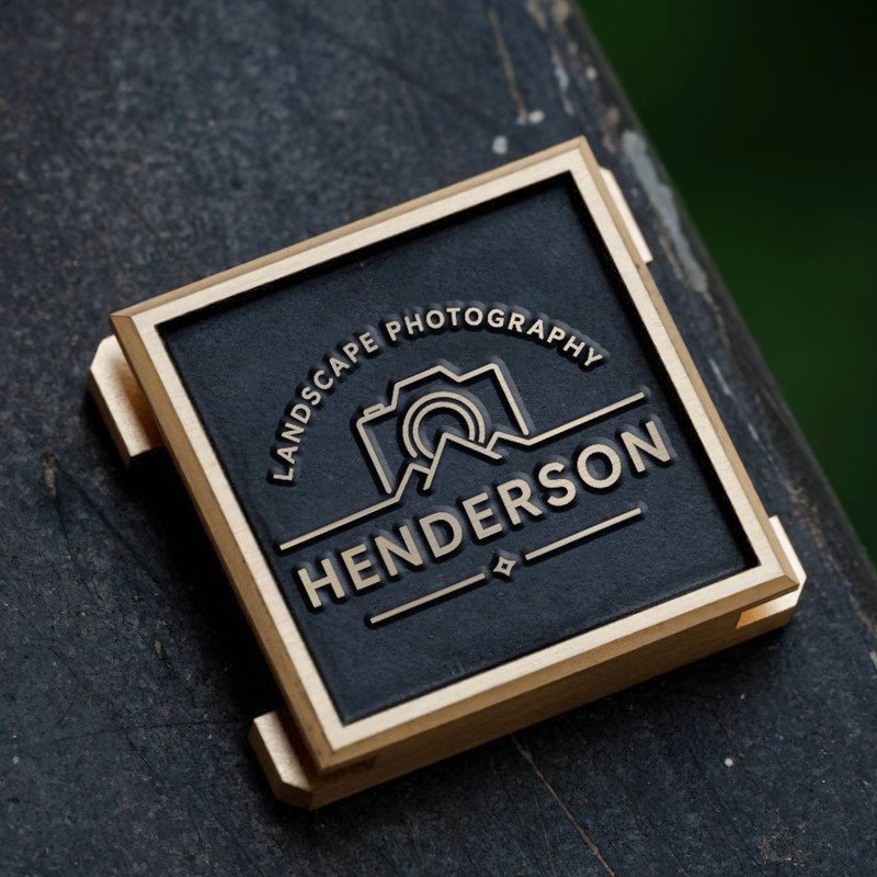 landscape photography logo camera icon and mountain icon logo gift for photographer hot shoe cover PE00233