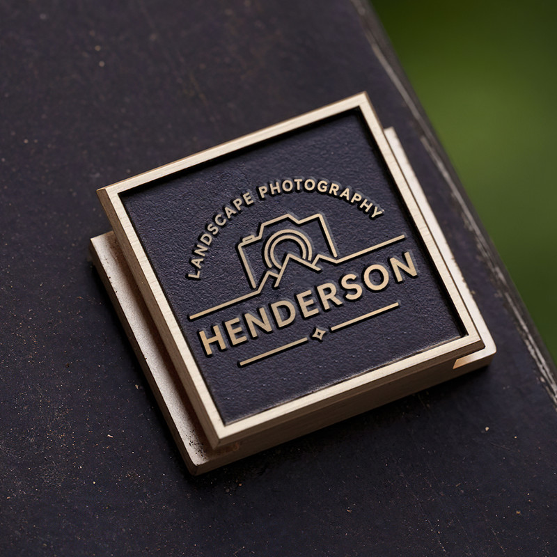 landscape photography logo camera icon and mountain icon logo gift for photographer hot shoe cover PE00233