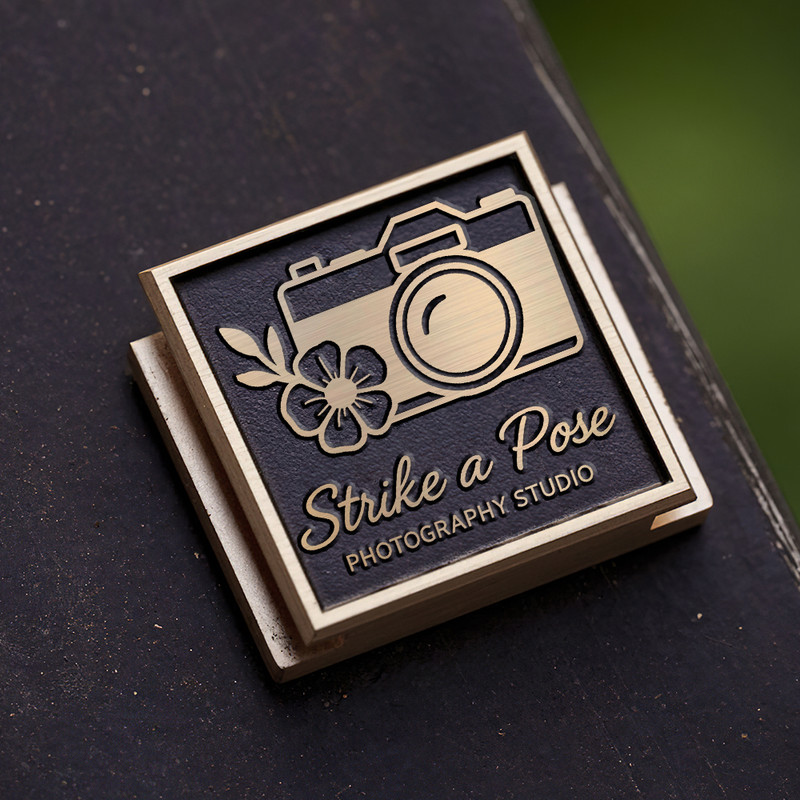 camera icon and flower photography logo gift for photographer hot shoe cover PE00239