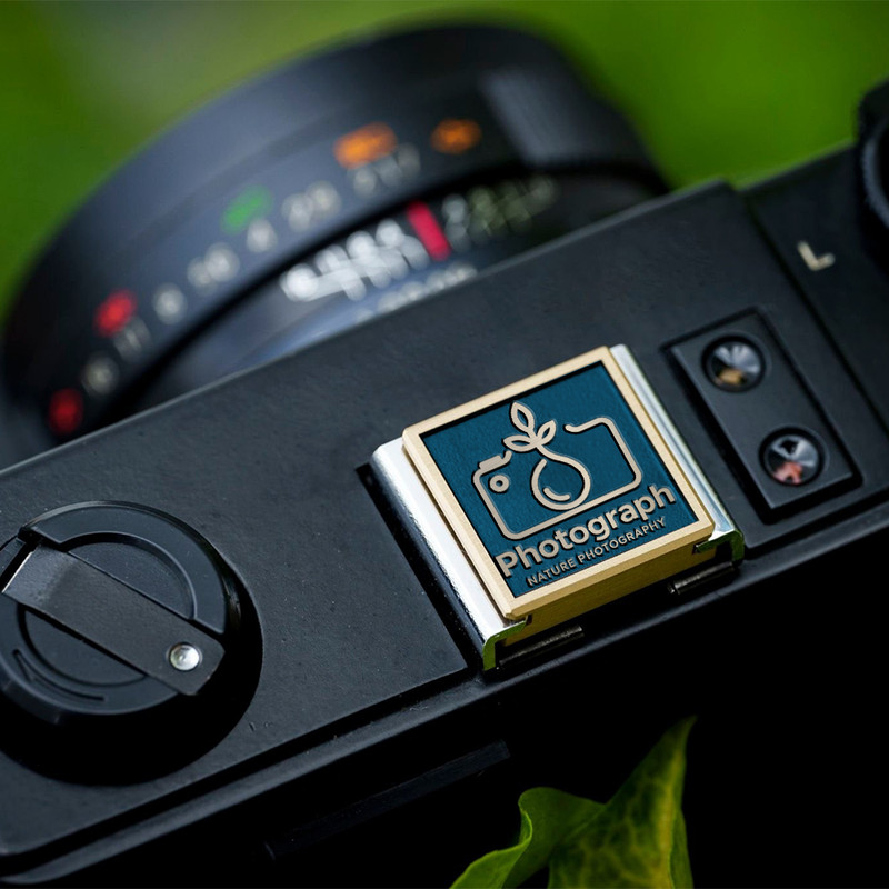 camera icon and nature photography logo photography gift gift for photographer hot shoe cover PE00240