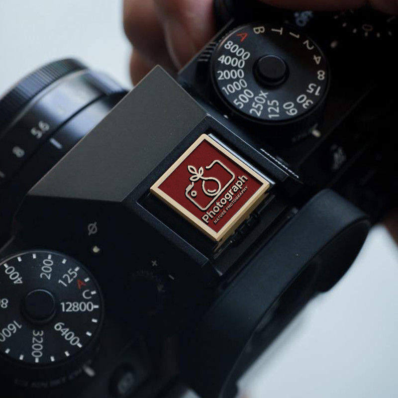 camera icon and nature photography logo photography gift gift for photographer hot shoe cover PE00240