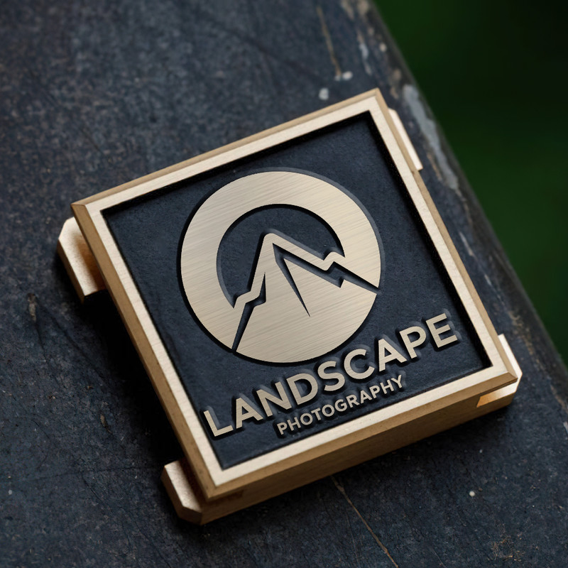 landscape photography logo camera icon and mountain icon logo gift for photographer hot shoe cover PE00241