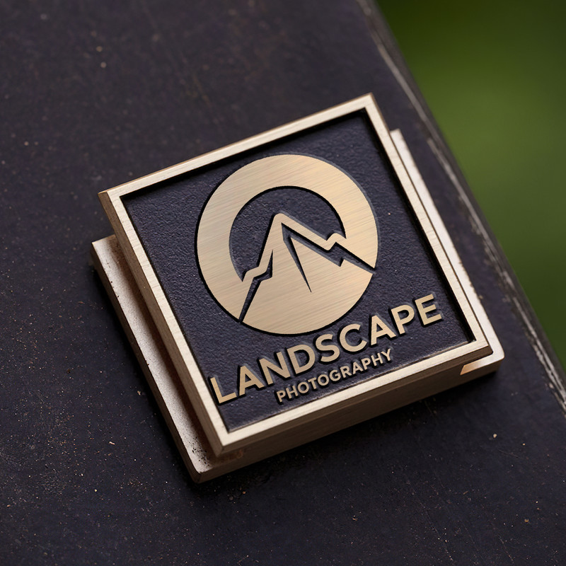 landscape photography logo camera icon and mountain icon logo gift for photographer hot shoe cover PE00241