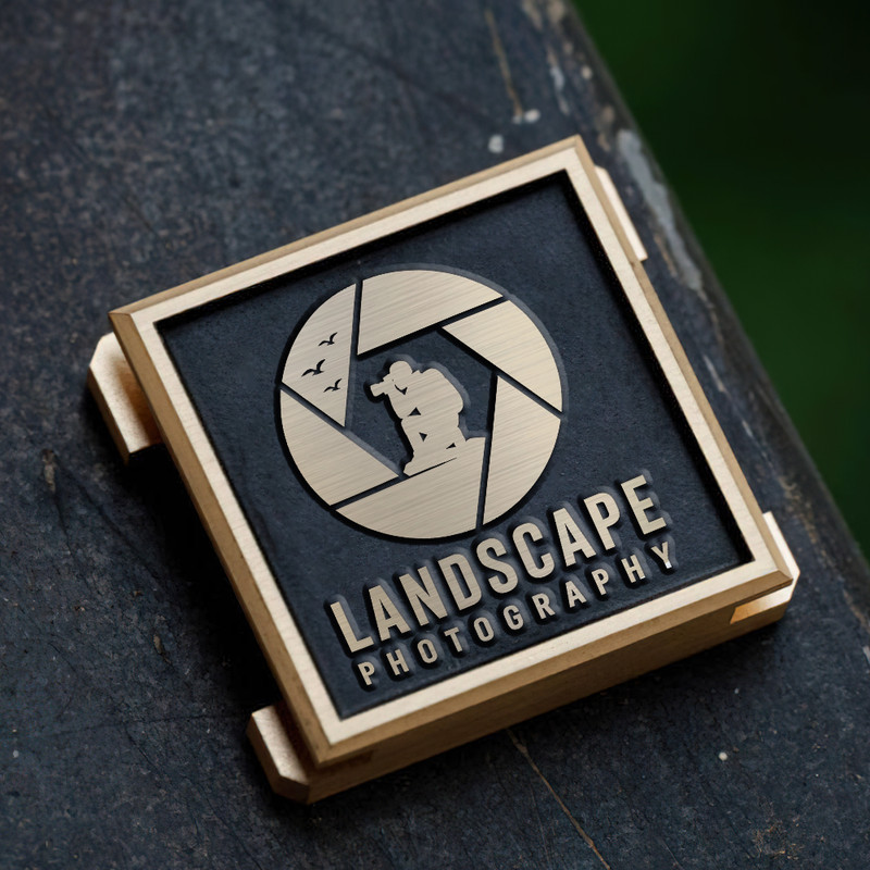 lens icon and photographer logo landscape photography logo gift for photographer hot shoe cover PE00244
