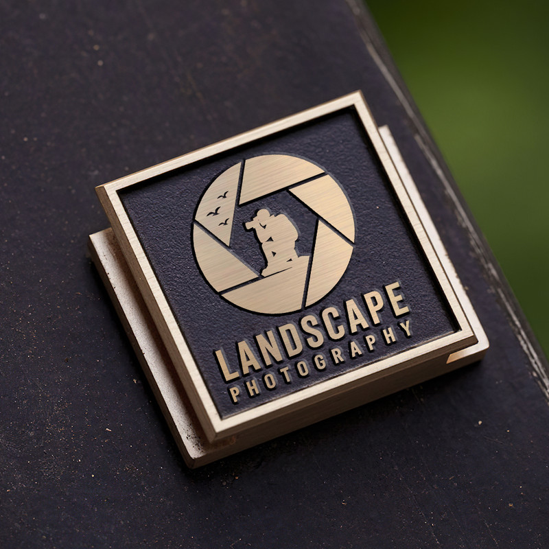 lens icon and photographer logo landscape photography logo gift for photographer hot shoe cover PE00244