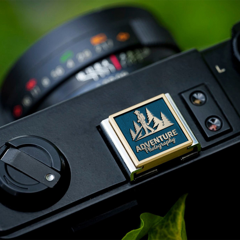 adventure logo photographer and nature logo out door photography logo gift for photographer hot shoe cover PE00245