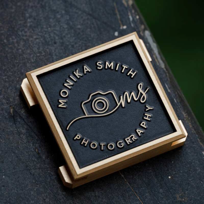 circle text photography logo signature logo photography gift for photographer hot shoe cover PE00248