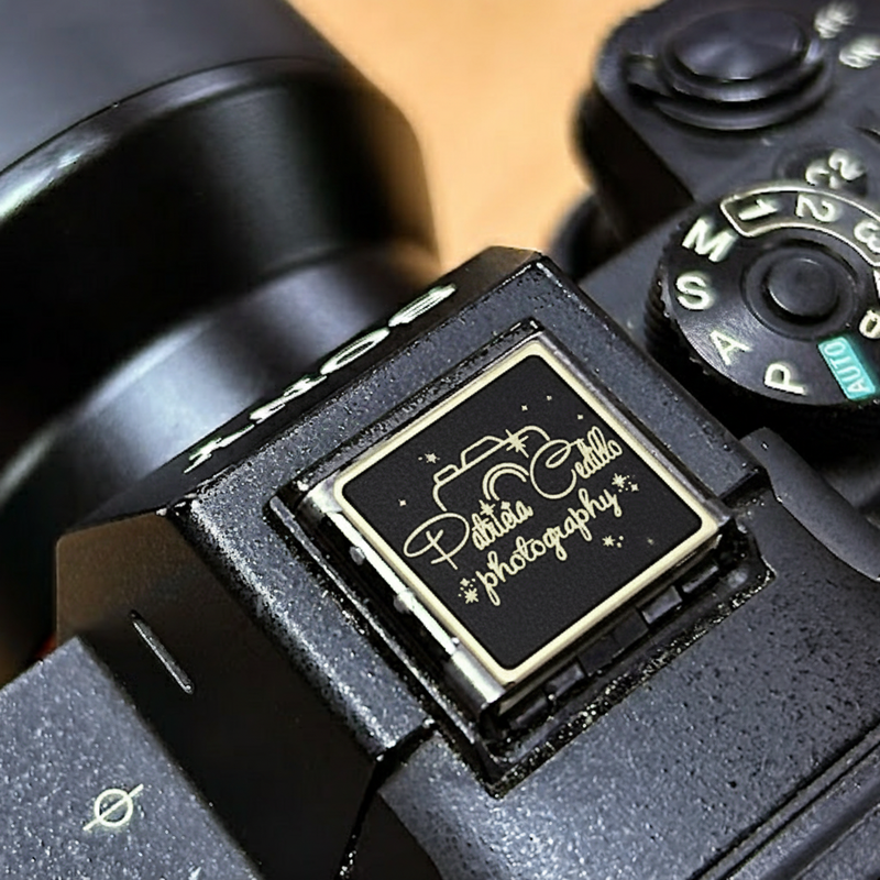 camera and flower icon nature photography gift for girls gift for photographer hot shoe cover PE00246