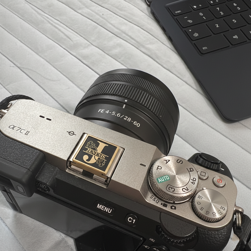 circle text photography logo signature logo photography gift for photographer hot shoe cover PE00248