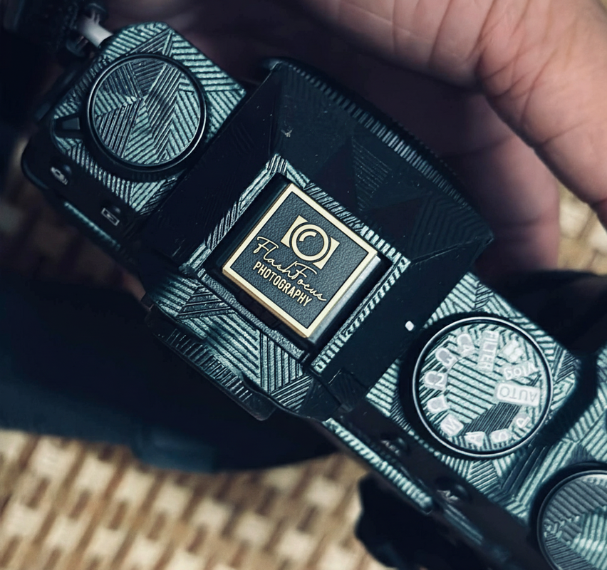 camera icon and signature logo photography logo gift for photographer hot shoe cover PE00229